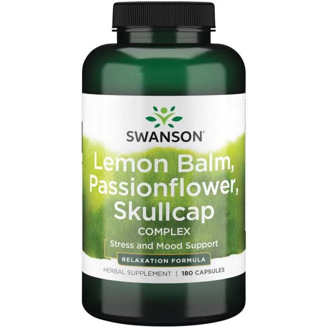 Swanson Lemon Balm, Passionflower, Skullcap Complex - 180 caps - Mood Enhancement at MySupplementShop by Swanson